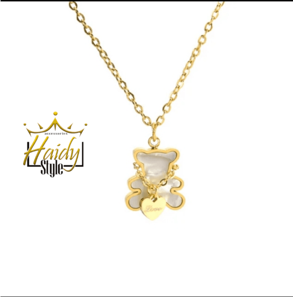 Little Bear Necklace Stainless steel Golden Color