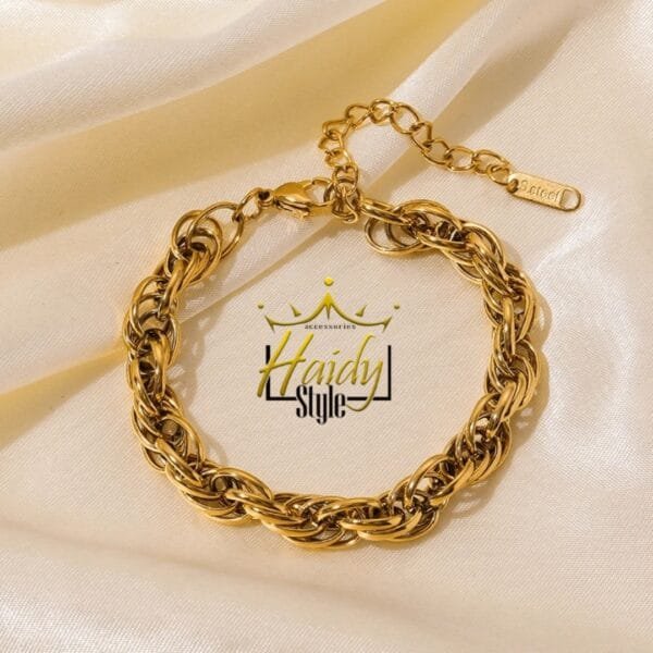 Thick Twisted Bracelet Stainless steel Golden Color