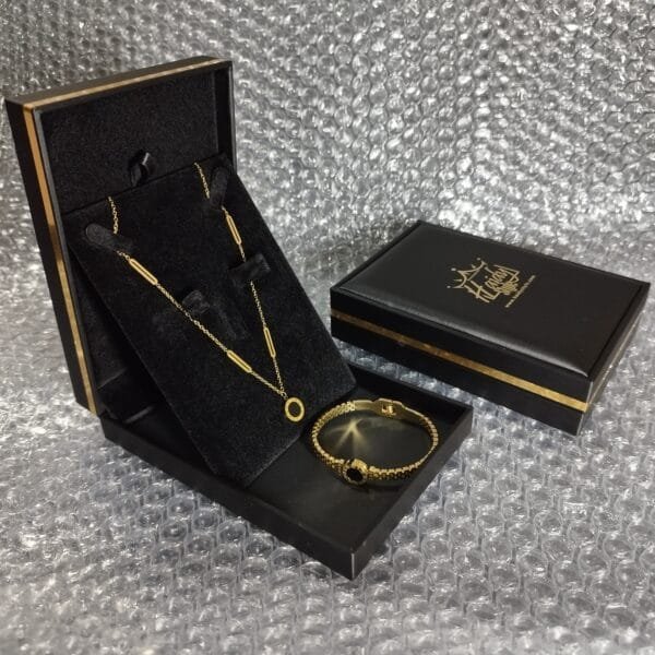 Roman wafer set Necklace and Bangle stainless steel