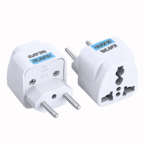 Adapter Converts Plugs UK type-A-B-G to European Type-C-E-F Sockets