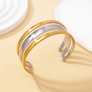 Triple Bangle 18k gold plated and silver Stainless steel