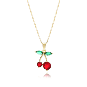 Necklace Cherry Stainless Steel 18K gold plated