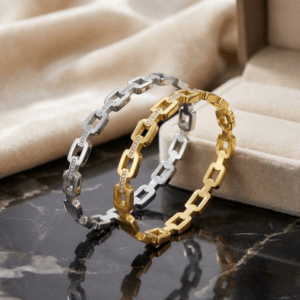 Rectangular Bangle Zircon Stainless steel 18K gold plated or Silver plated