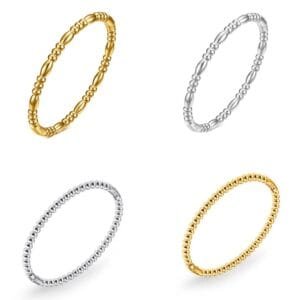 Bamboo Cuff Bangle Stainless steel 18k Gold plated or Silver