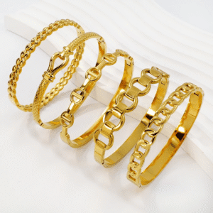 Bangle chain Beads 18K Gold Plated Stainless steel