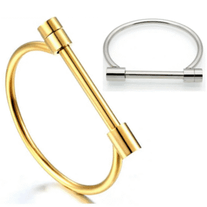 Screw Bar Bangle Stainless Steel 18k Gold plated or silver