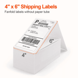 Professional 4" x 6" Direct Thermal Fan-Fold Labels (500 Count)