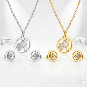 Elegant Butterfly Cutout Pendant & Earrings Jewelry Set Stainless Steel Gold-plated Silver-plated