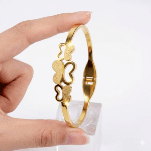 Butterfly Hinge Bangle Stainless Steel 18k Gold-Plated